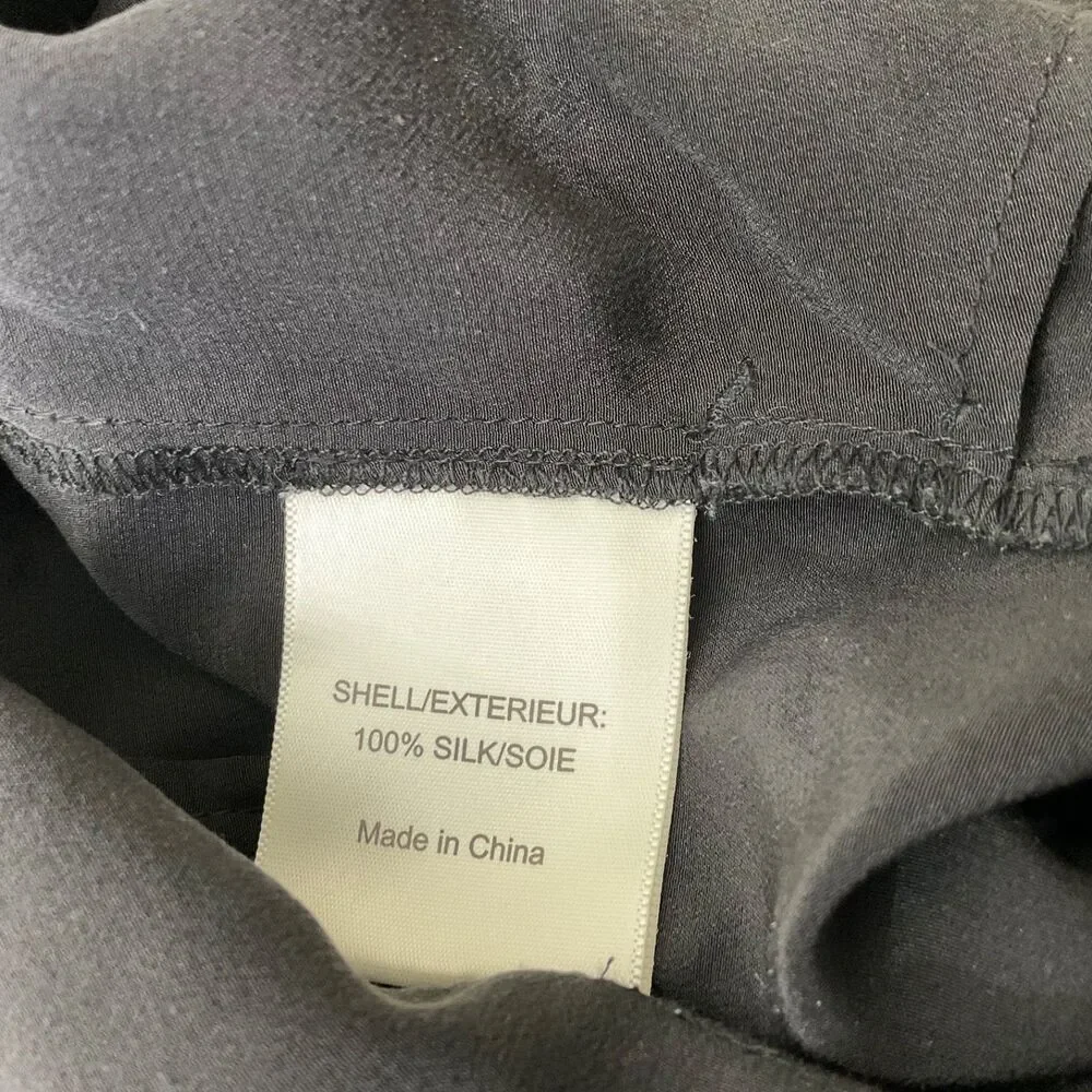 Tory Burch Pure Silk Black Trousers Women Sz. 10 Career Luxury Minimalist pocket